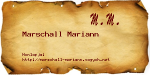 Marschall Mariann névjegykártya